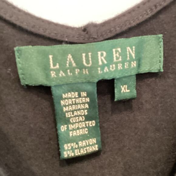 Ralph Lauren Womens Babydoll Tank Top Sz XL Extra Large Black Polka Dot Bow Y2K - Picture 3 of 6